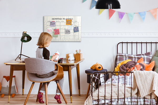 Magnettafel zum schreiben Monatsplaner mit Platz für Fotos