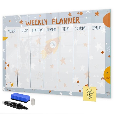 Magnettafel zum schreiben Wochenplaner mit Platz für Fotos