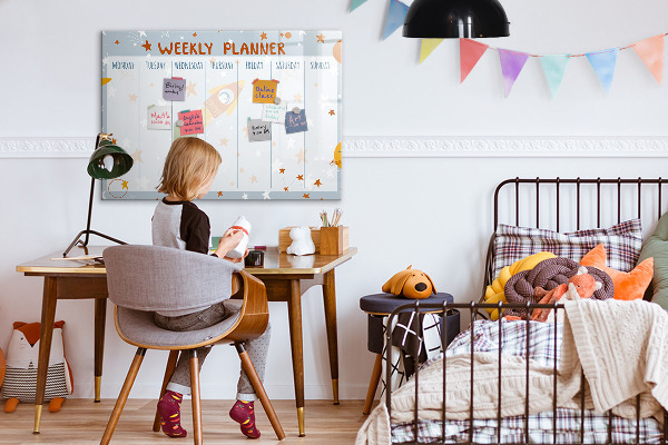 Magnettafel zum schreiben Wochenplaner mit Platz für Fotos