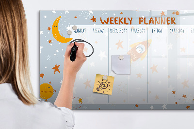 Magnettafel zum schreiben Wochenplaner mit Platz für Fotos