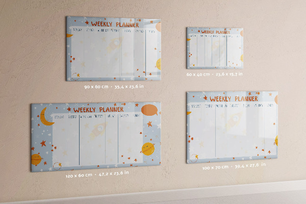 Magnettafel zum schreiben Wochenplaner mit Platz für Fotos