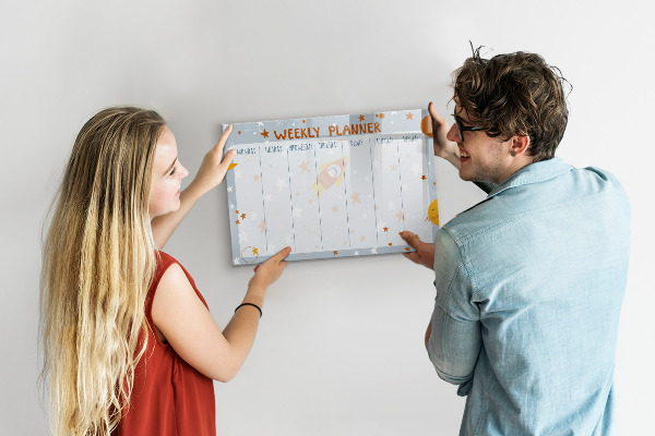Magnettafel zum schreiben Wochenplaner mit Platz für Fotos