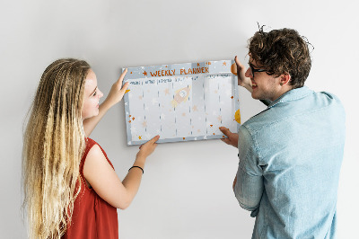 Magnettafel zum schreiben Wochenplaner mit Platz für Fotos