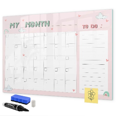 Schreib magnettafel Monatsplanung mit Freunden und Fotos
