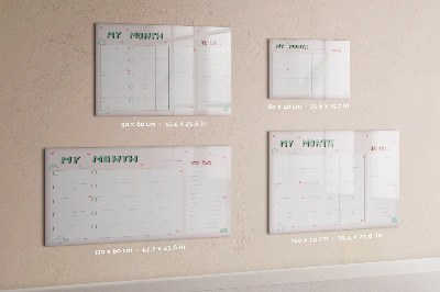 Schreib magnettafel Monatsplanung mit Freunden und Fotos