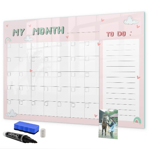 Schreib magnettafel Monatsplanung mit Freunden und Fotos