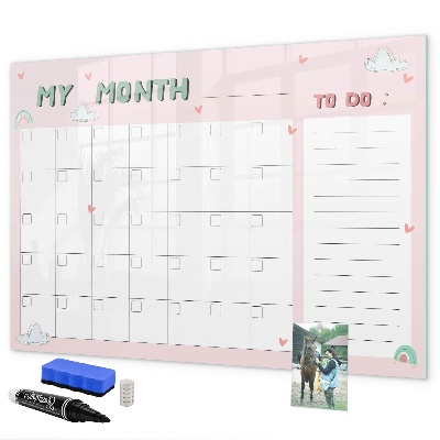 Schreib magnettafel Monatsplanung mit Freunden und Fotos