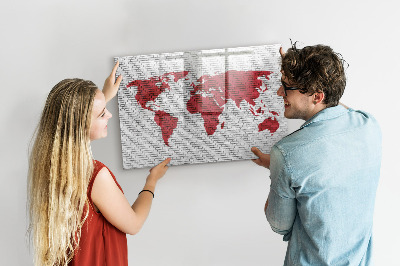 Magnettafel zum schreiben Weltkarte mit Fotostandorten