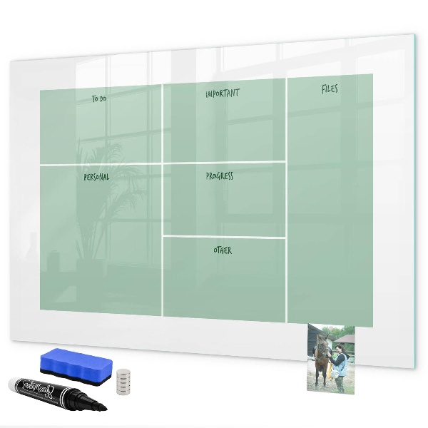 Magnettafel zum schreiben Organizer mit Notizen und Fotos