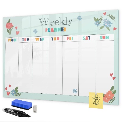 Magnettafel zum schreiben Wochenplaner mit Platz für Fotos