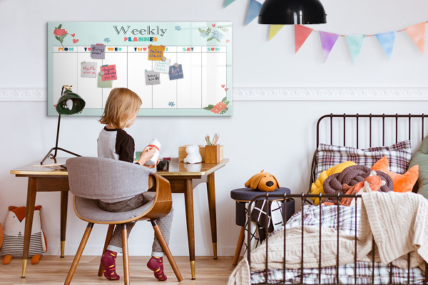 Magnettafel zum schreiben Wochenplaner mit Platz für Fotos