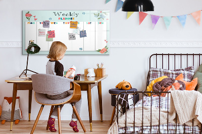 Magnettafel zum schreiben Wochenplaner mit Platz für Fotos