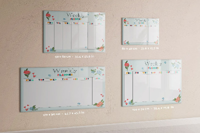 Magnettafel zum schreiben Wochenplaner mit Platz für Fotos