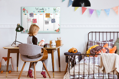 Magnettafel zum schreiben Wochenplaner mit Platz für Fotos