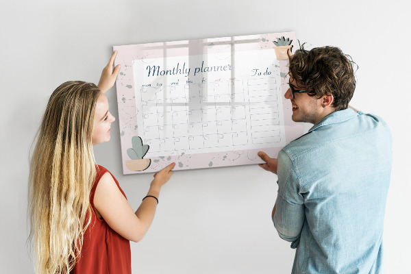 Schreib magnettafel Monatsplaner mit Platz für Fotos