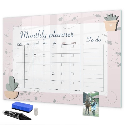 Schreib magnettafel Monatsplaner mit Platz für Fotos