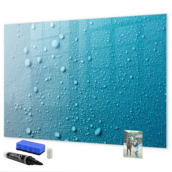 Magnettafel zum schreiben Blaue Tafel mit Magneten und Fotos