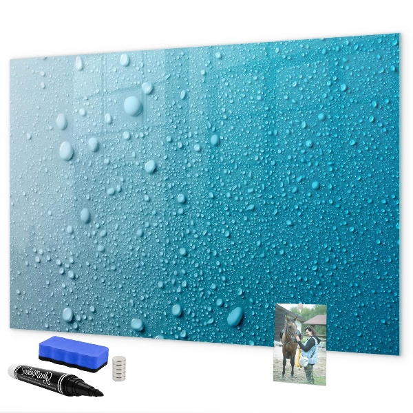 Magnettafel zum schreiben Blaue Tafel mit Magneten und Fotos