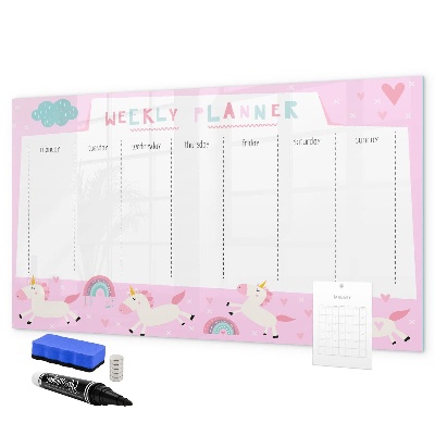 Magnettafel zum schreiben Einhorn-Wochenplaner