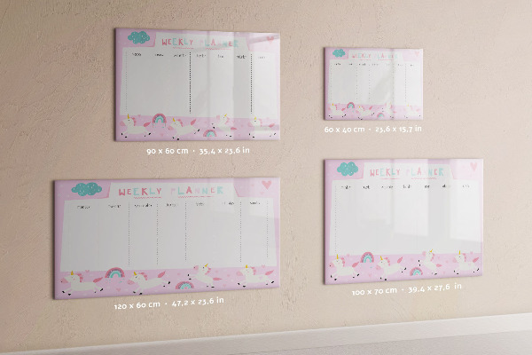 Magnettafel zum schreiben Einhorn-Wochenplaner