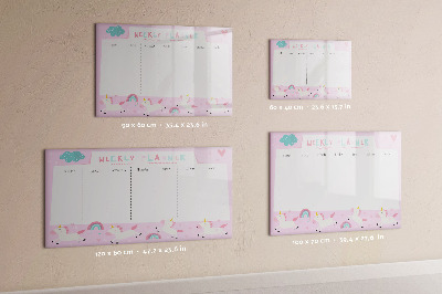 Magnettafel zum schreiben Einhorn-Wochenplaner