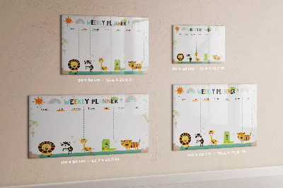 Schreib magnettafel Wochenplaner mit Tiermotiven