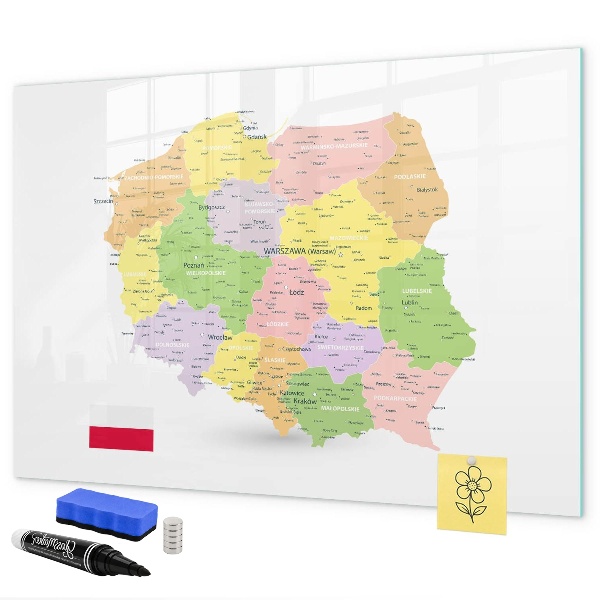 Schreib magnettafel Interaktive Karte von Polen zur Personalisierung
