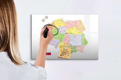 Schreib magnettafel Interaktive Karte von Polen zur Personalisierung