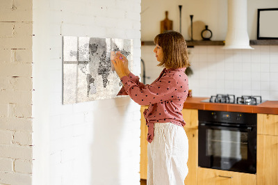 Magnettafel zum schreiben Weltkarte mit Fotostandorten