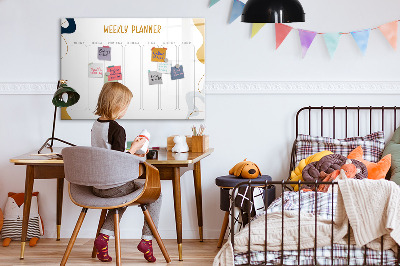 Schreib magnettafel Wochenplaner mit Platz für Fotos