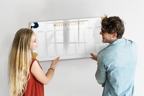 Schreib magnettafel Wochenplaner mit Platz für Fotos