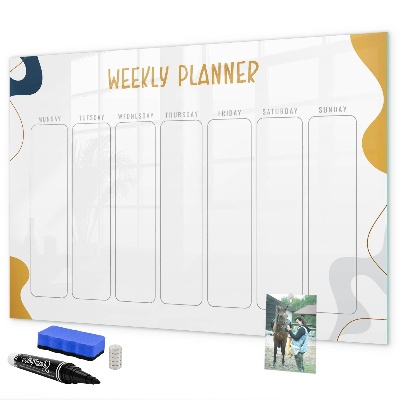 Schreib magnettafel Wochenplaner mit Platz für Fotos