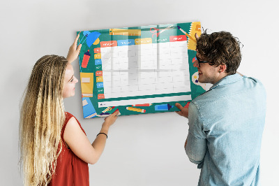 Schreib magnettafel Wochenplaner mit Platz für Fotos