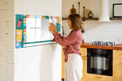Schreib magnettafel Wochenplaner mit Platz für Fotos