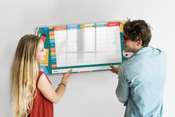 Schreib magnettafel Wochenplaner mit Platz für Fotos