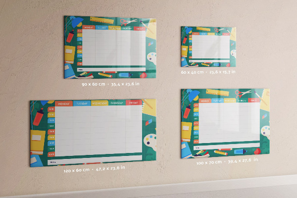 Schreib magnettafel Wochenplaner mit Platz für Fotos