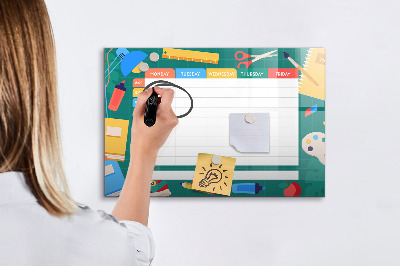 Schreib magnettafel Wochenplaner mit Platz für Fotos