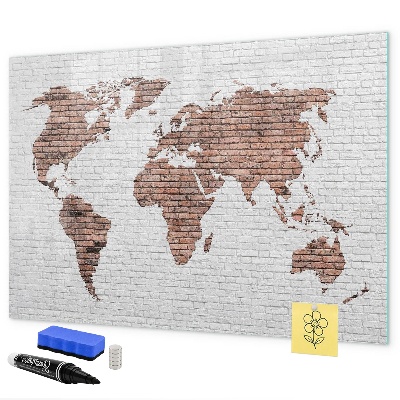 Schreib magnettafel Weltkarte mit Fotostandorten