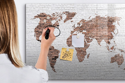 Schreib magnettafel Weltkarte mit Fotostandorten