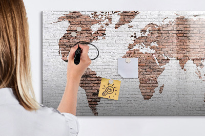 Schreib magnettafel Weltkarte mit Fotostandorten