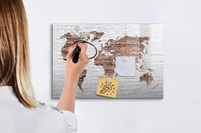 Schreib magnettafel Weltkarte mit Fotostandorten