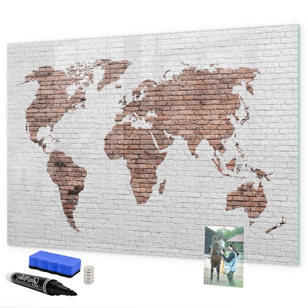 Schreib magnettafel Weltkarte mit Fotostandorten