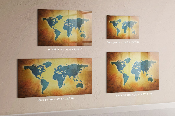 Magnettafel zum schreiben Weltkarte mit Platz für Fotos