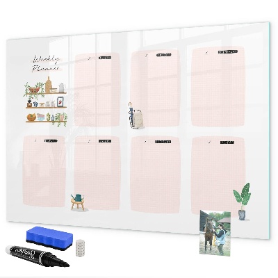 Magnettafel zum schreiben Wochenplaner mit Platz für Fotos