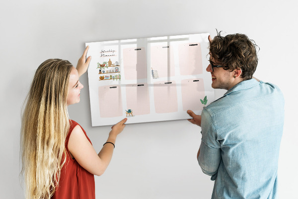 Magnettafel zum schreiben Wochenplaner mit Platz für Fotos