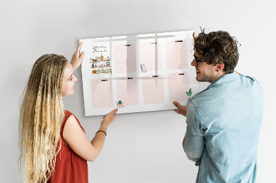 Magnettafel zum schreiben Wochenplaner mit Platz für Fotos