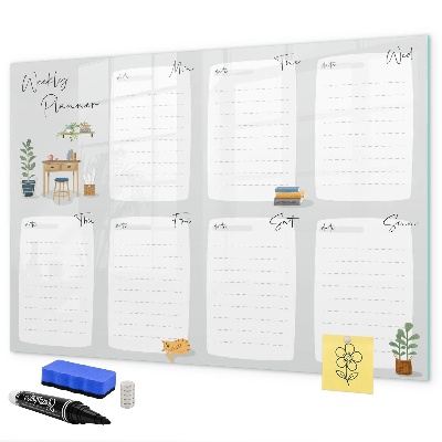 Schreib magnettafel Wochenplaner mit Platz für Fotos