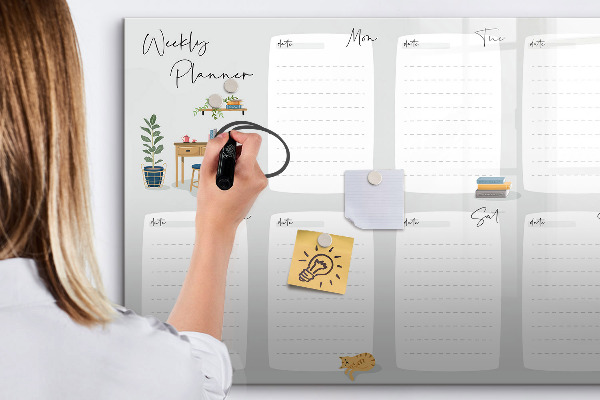 Schreib magnettafel Wochenplaner mit Platz für Fotos