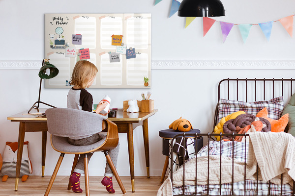 Magnettafel zum schreiben Wochenplaner mit Platz für Fotos