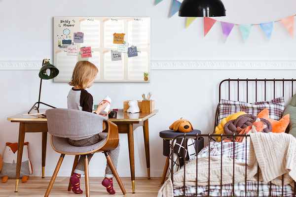 Magnettafel zum schreiben Wochenplaner mit Platz für Fotos